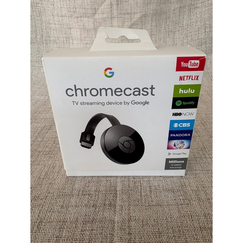 Google Chromecast TV Streaming Device OS Charcoal New Open Box 1080p HD HDMI